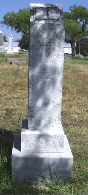 Mrs. Jane Allen Headstone