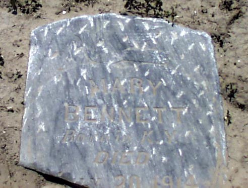 Mary Bennett Headstone