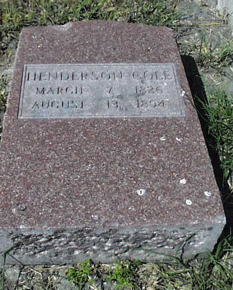 Henderson Cole Headstone