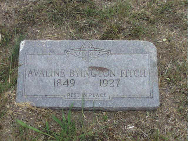 Avaline Byington Fitch Headstone