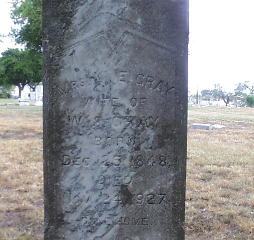 Mary Elizabeth Gray Headstone