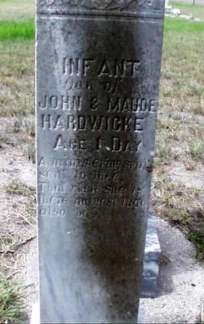 Infant of John & Maude Hardwicke Headstone