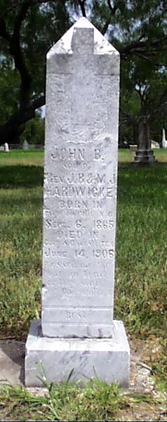 John B. Hardwicke Headstone