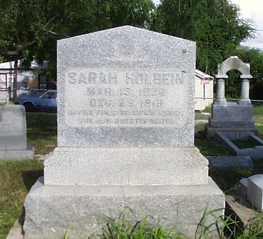 Sarah Hobbs Holbein Headstone