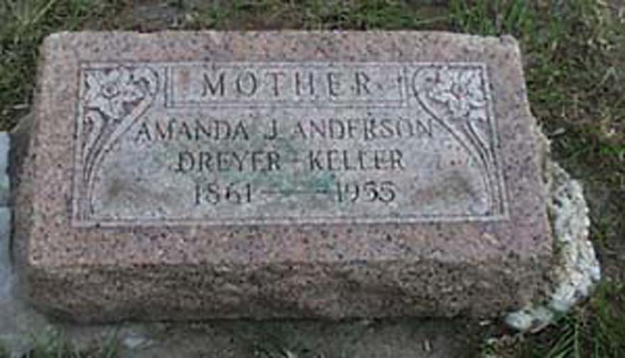 Amanda J. Anderson Dreyer Keller Headstone