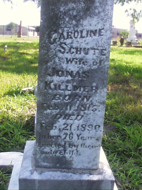 Caroline Chute Killmer Headstone