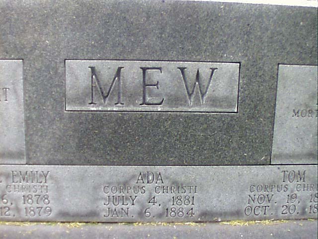 Benjamin G. Mew Headstone