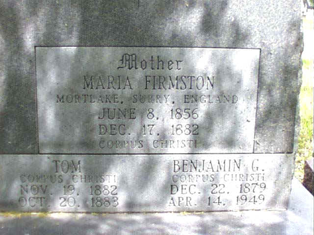 Maria Firmston Mew Headstone