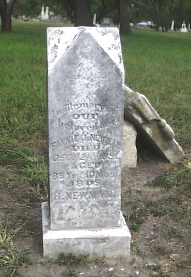 Fannie J. Newman Headstone