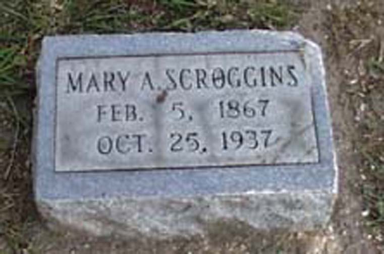 Mary A. Scroggins Headstone