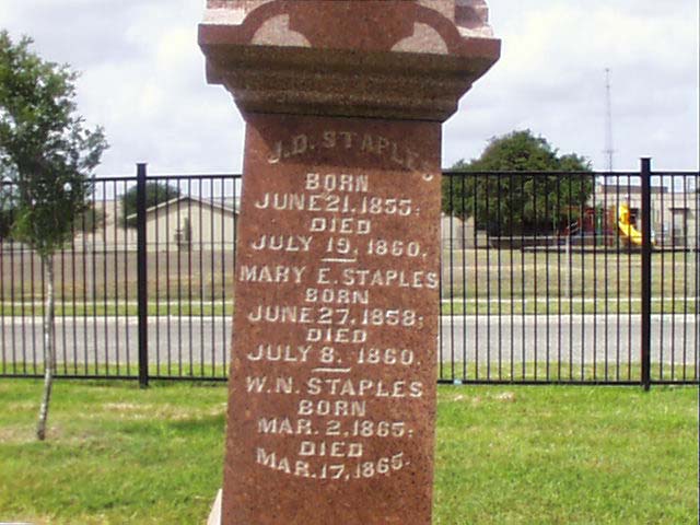 J. D. Staples Headstone