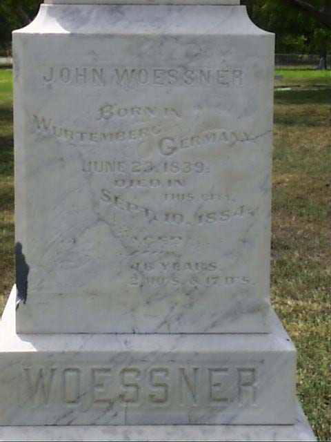John Woessner Headstone